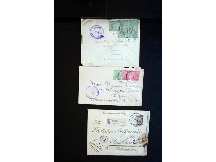 1914/20, über 200 Briefe aus aller Welt mit diversen Zensuren, dabei u.a. viel aus Frankreich, Neuseeland, Levante, Italien, 