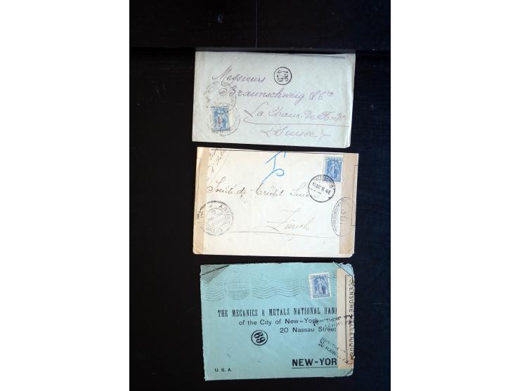 1914/20, über 200 Briefe aus aller Welt mit diversen Zensuren, dabei u.a. viel aus Frankreich, Neuseeland, Levante, Italien, 
