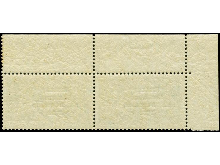 1922, Rialtas 4-line overprint by Dollard printing house, 10 s. as horizontal pair from the upper left sheet corner, basic st