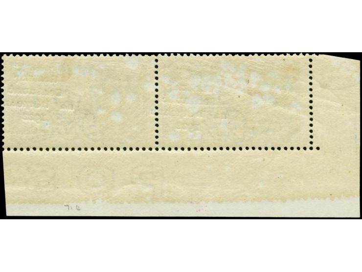 1922, Rialtas 4-line overprint by Dollard printing house, 10 s. as horizontal pair from the lower left sheet corner, with ove