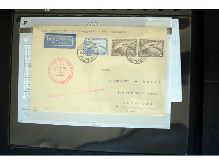 1912/2005, interessante Partie von 28 Briefe und Karten, dabei viele bessere Frankaturen sowie bessere Zeppelinmarken, dazu e