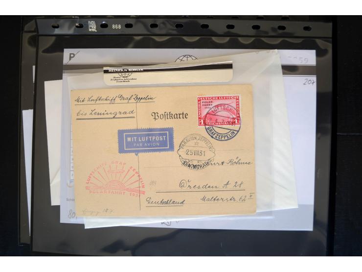 1912/2005, interessante Partie von 28 Briefe und Karten, dabei viele bessere Frankaturen sowie bessere Zeppelinmarken, dazu e