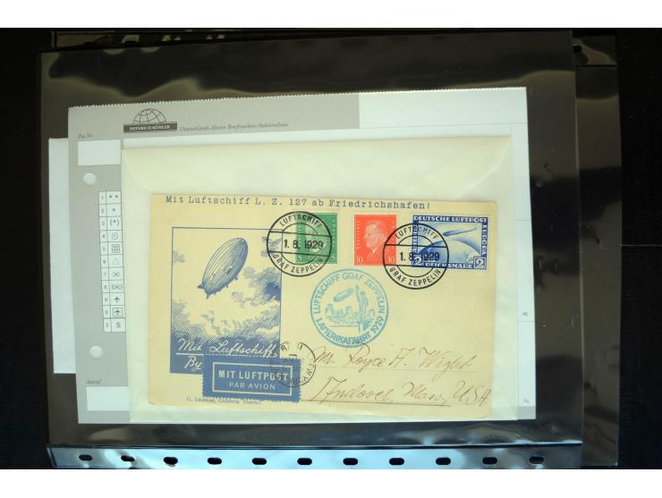 1912/2005, interessante Partie von 28 Briefe und Karten, dabei viele bessere Frankaturen sowie bessere Zeppelinmarken, dazu e