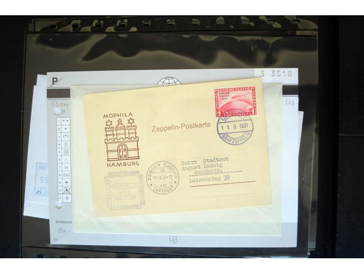 1912/2005, interessante Partie von 28 Briefe und Karten, dabei viele bessere Frankaturen sowie bessere Zeppelinmarken, dazu e