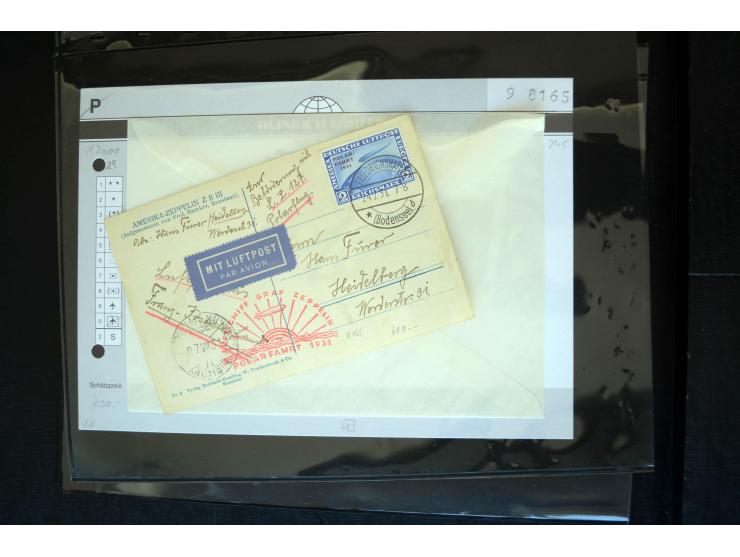 1912/2005, interessante Partie von 28 Briefe und Karten, dabei viele bessere Frankaturen sowie bessere Zeppelinmarken, dazu e