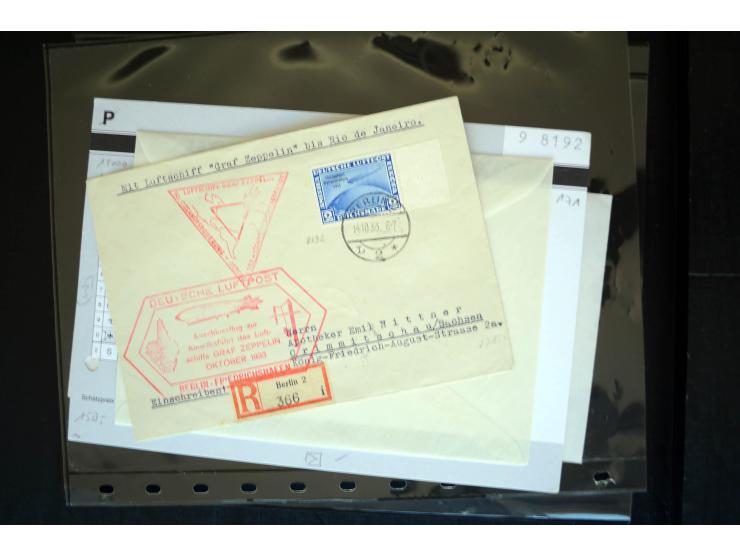 1912/2005, interessante Partie von 28 Briefe und Karten, dabei viele bessere Frankaturen sowie bessere Zeppelinmarken, dazu e