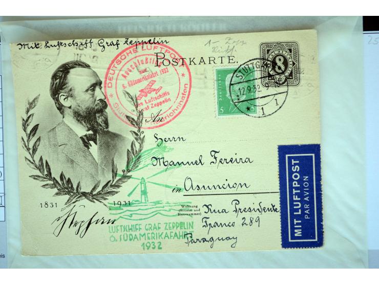 1912/2005, interessante Partie von 28 Briefe und Karten, dabei viele bessere Frankaturen sowie bessere Zeppelinmarken, dazu e