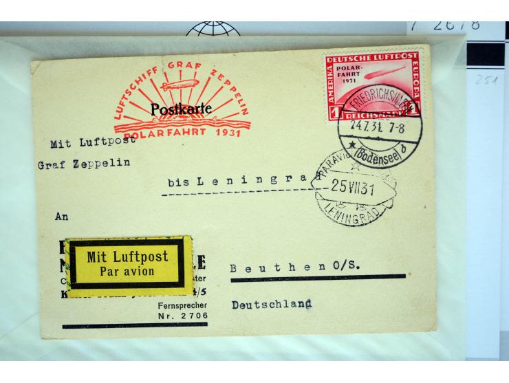 1912/2005, interessante Partie von 28 Briefe und Karten, dabei viele bessere Frankaturen sowie bessere Zeppelinmarken, dazu e