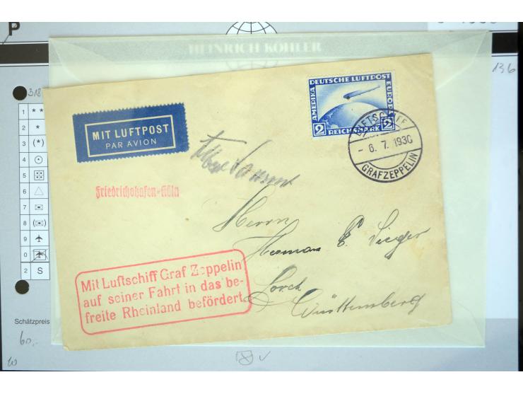 1912/2005, interessante Partie von 28 Briefe und Karten, dabei viele bessere Frankaturen sowie bessere Zeppelinmarken, dazu e