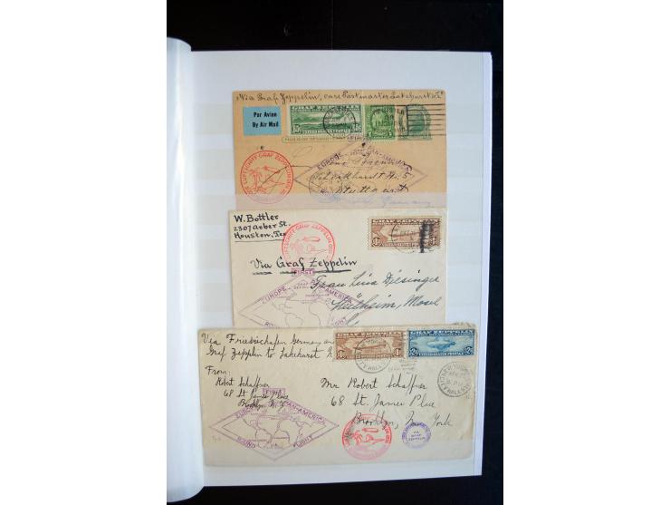 1928/39, reichhaltige Sammlung Zeppelinbriefe und -karten, dabei gute Frankaturen, Vertragsstaaten, Südamerikanische Post etc