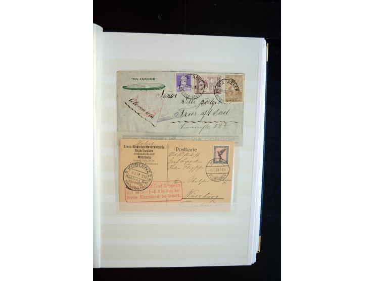 1928/39, reichhaltige Sammlung Zeppelinbriefe und -karten, dabei gute Frankaturen, Vertragsstaaten, Südamerikanische Post etc