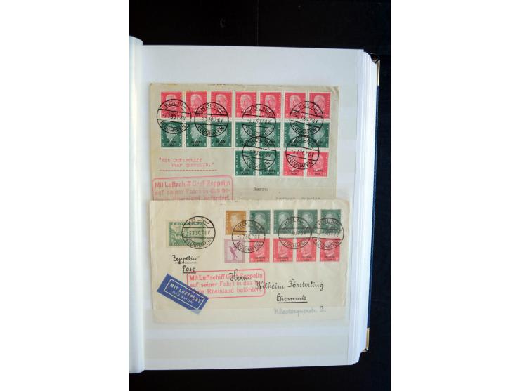 1928/39, reichhaltige Sammlung Zeppelinbriefe und -karten, dabei gute Frankaturen, Vertragsstaaten, Südamerikanische Post etc