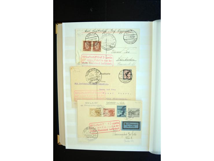 1928/39, reichhaltige Sammlung Zeppelinbriefe und -karten, dabei gute Frankaturen, Vertragsstaaten, Südamerikanische Post etc