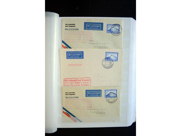 1928/39, reichhaltige Sammlung Zeppelinbriefe und -karten, dabei gute Frankaturen, Vertragsstaaten, Südamerikanische Post etc