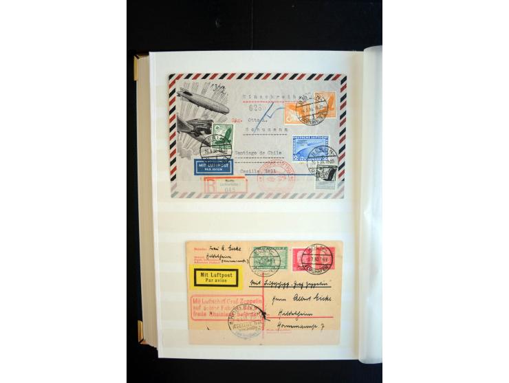 1928/39, reichhaltige Sammlung Zeppelinbriefe und -karten, dabei gute Frankaturen, Vertragsstaaten, Südamerikanische Post etc