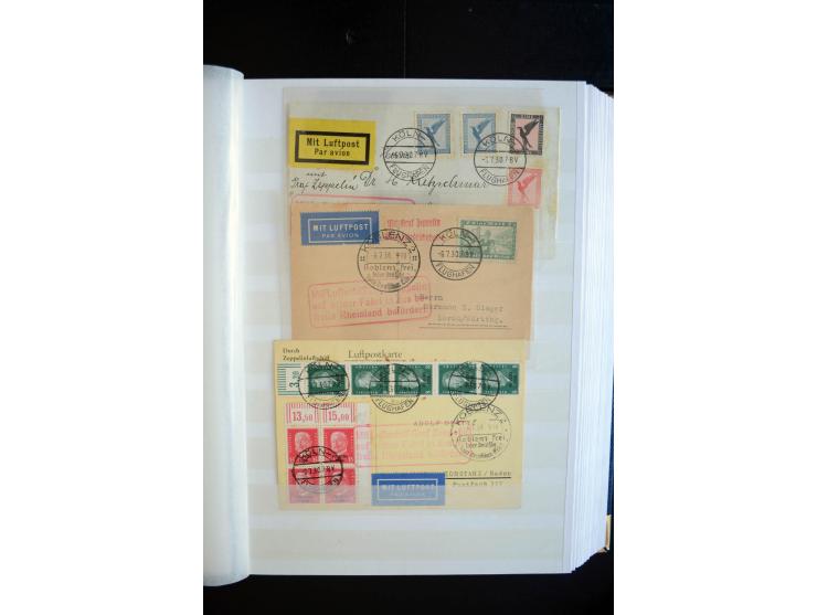 1928/39, reichhaltige Sammlung Zeppelinbriefe und -karten, dabei gute Frankaturen, Vertragsstaaten, Südamerikanische Post etc