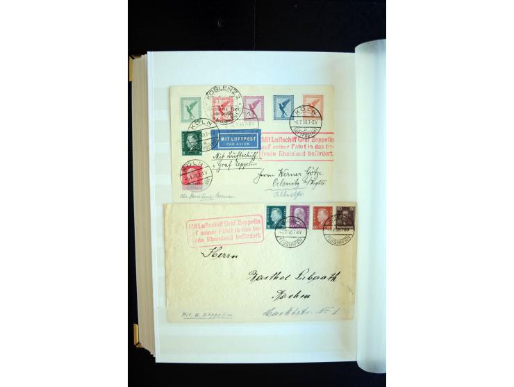 1928/39, reichhaltige Sammlung Zeppelinbriefe und -karten, dabei gute Frankaturen, Vertragsstaaten, Südamerikanische Post etc