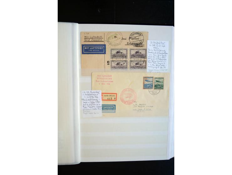 1928/39, reichhaltige Sammlung Zeppelinbriefe und -karten, dabei gute Frankaturen, Vertragsstaaten, Südamerikanische Post etc
