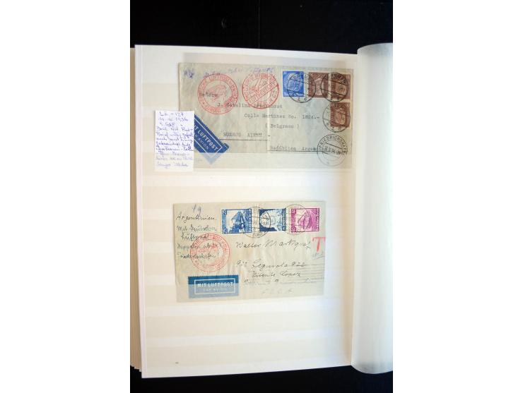 1928/39, reichhaltige Sammlung Zeppelinbriefe und -karten, dabei gute Frankaturen, Vertragsstaaten, Südamerikanische Post etc