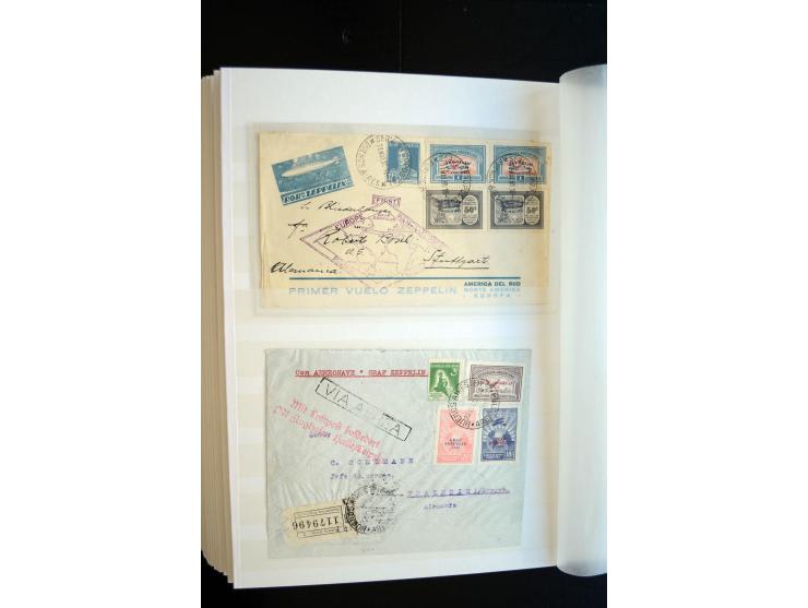 1928/39, reichhaltige Sammlung Zeppelinbriefe und -karten, dabei gute Frankaturen, Vertragsstaaten, Südamerikanische Post etc