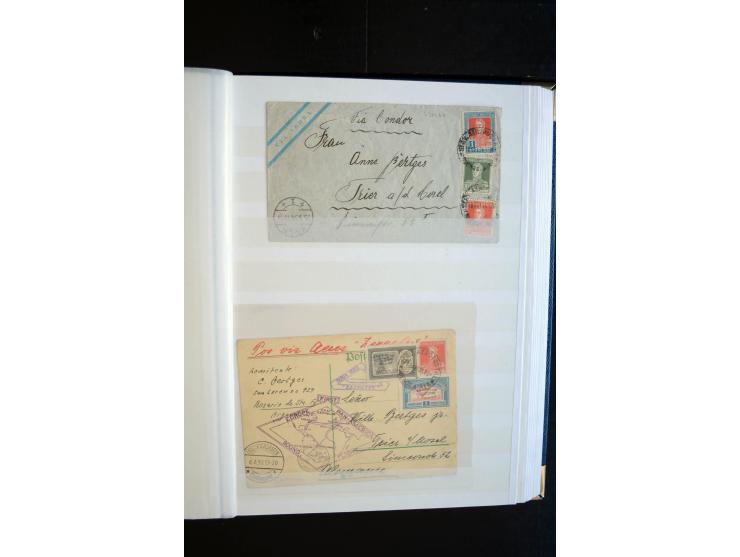 1928/39, reichhaltige Sammlung Zeppelinbriefe und -karten, dabei gute Frankaturen, Vertragsstaaten, Südamerikanische Post etc