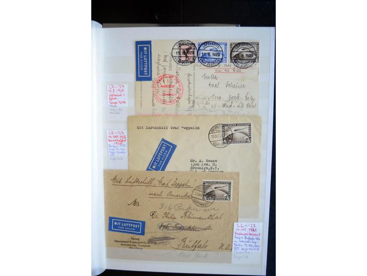 1928/39, reichhaltige Sammlung Zeppelinbriefe und -karten, dabei gute Frankaturen, Vertragsstaaten, Südamerikanische Post etc