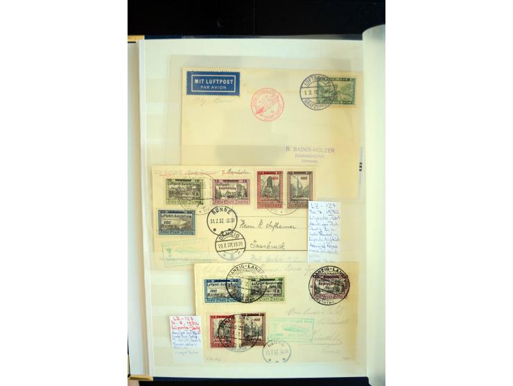 1928/39, reichhaltige Sammlung Zeppelinbriefe und -karten, dabei gute Frankaturen, Vertragsstaaten, Südamerikanische Post etc