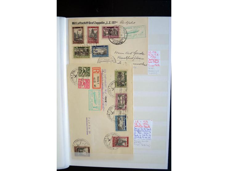 1928/39, reichhaltige Sammlung Zeppelinbriefe und -karten, dabei gute Frankaturen, Vertragsstaaten, Südamerikanische Post etc