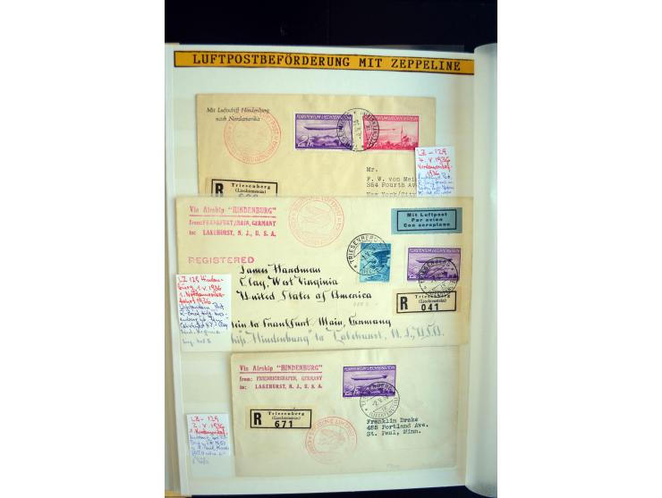 1928/39, reichhaltige Sammlung Zeppelinbriefe und -karten, dabei gute Frankaturen, Vertragsstaaten, Südamerikanische Post etc
