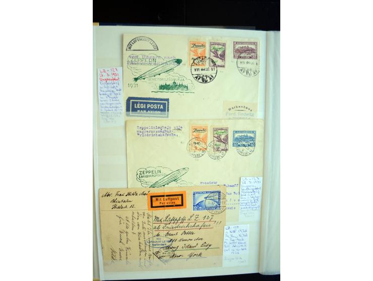 1928/39, reichhaltige Sammlung Zeppelinbriefe und -karten, dabei gute Frankaturen, Vertragsstaaten, Südamerikanische Post etc