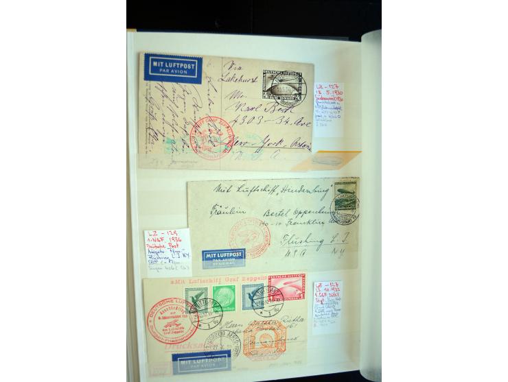 1928/39, reichhaltige Sammlung Zeppelinbriefe und -karten, dabei gute Frankaturen, Vertragsstaaten, Südamerikanische Post etc