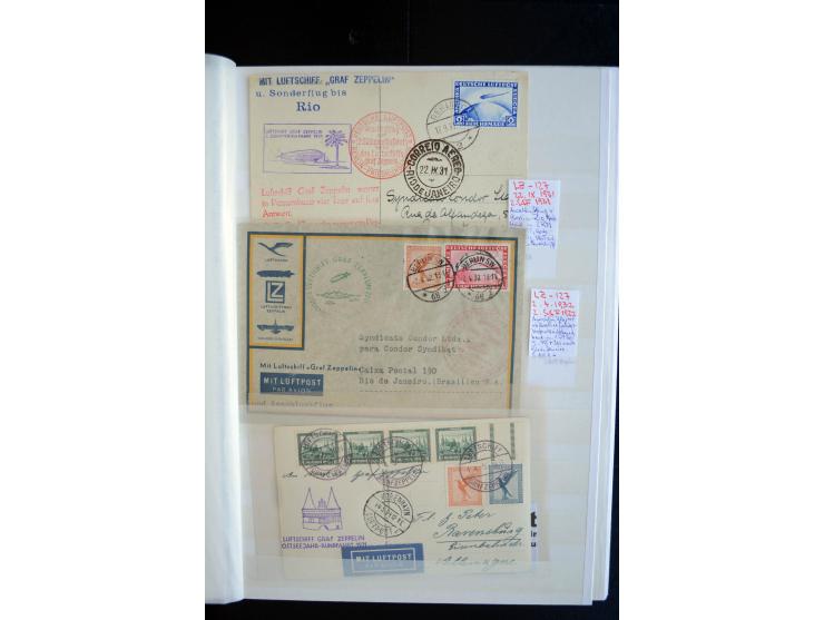 1928/39, reichhaltige Sammlung Zeppelinbriefe und -karten, dabei gute Frankaturen, Vertragsstaaten, Südamerikanische Post etc