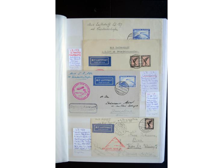 1928/39, reichhaltige Sammlung Zeppelinbriefe und -karten, dabei gute Frankaturen, Vertragsstaaten, Südamerikanische Post etc