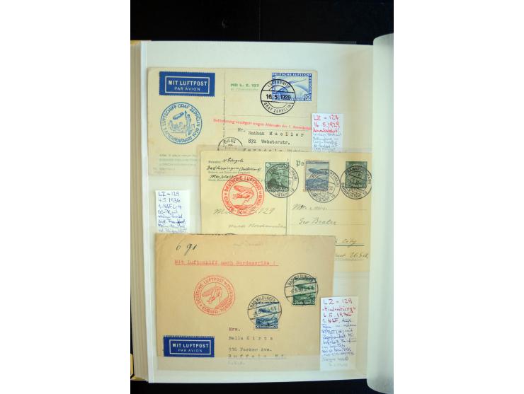 1928/39, reichhaltige Sammlung Zeppelinbriefe und -karten, dabei gute Frankaturen, Vertragsstaaten, Südamerikanische Post etc