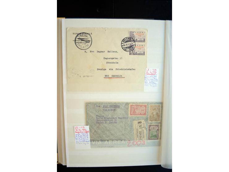 1928/39, reichhaltige Sammlung Zeppelinbriefe und -karten, dabei gute Frankaturen, Vertragsstaaten, Südamerikanische Post etc