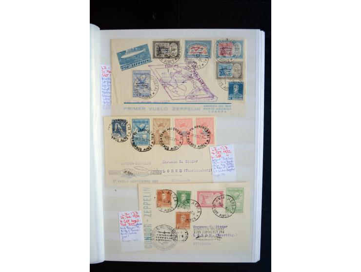 1928/39, reichhaltige Sammlung Zeppelinbriefe und -karten, dabei gute Frankaturen, Vertragsstaaten, Südamerikanische Post etc
