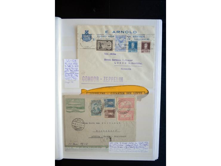 1928/39, reichhaltige Sammlung Zeppelinbriefe und -karten, dabei gute Frankaturen, Vertragsstaaten, Südamerikanische Post etc