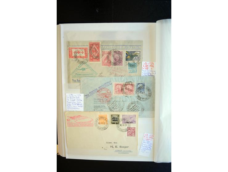 1928/39, reichhaltige Sammlung Zeppelinbriefe und -karten, dabei gute Frankaturen, Vertragsstaaten, Südamerikanische Post etc