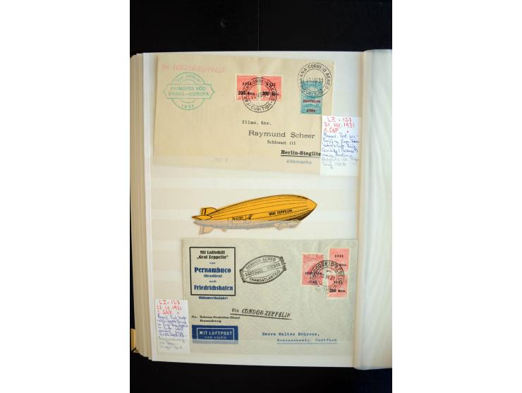 1928/39, reichhaltige Sammlung Zeppelinbriefe und -karten, dabei gute Frankaturen, Vertragsstaaten, Südamerikanische Post etc