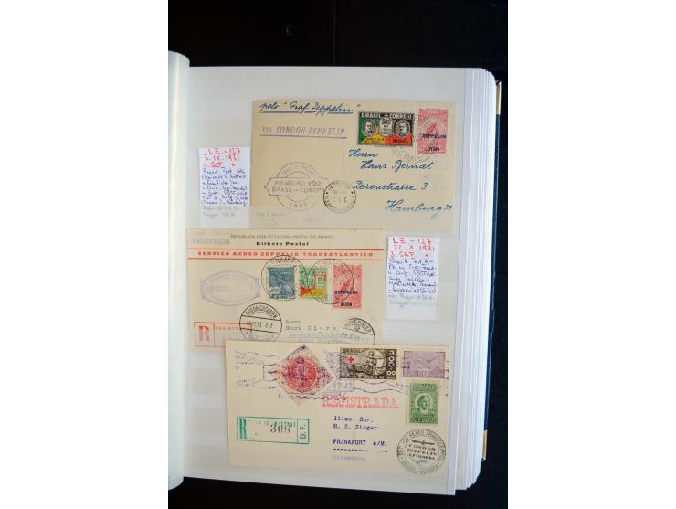 1928/39, reichhaltige Sammlung Zeppelinbriefe und -karten, dabei gute Frankaturen, Vertragsstaaten, Südamerikanische Post etc