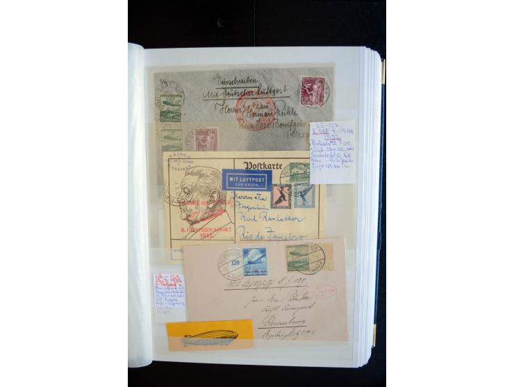 1928/39, reichhaltige Sammlung Zeppelinbriefe und -karten, dabei gute Frankaturen, Vertragsstaaten, Südamerikanische Post etc