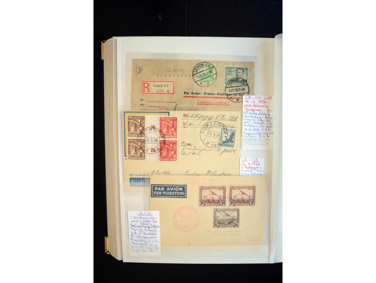 1928/39, reichhaltige Sammlung Zeppelinbriefe und -karten, dabei gute Frankaturen, Vertragsstaaten, Südamerikanische Post etc