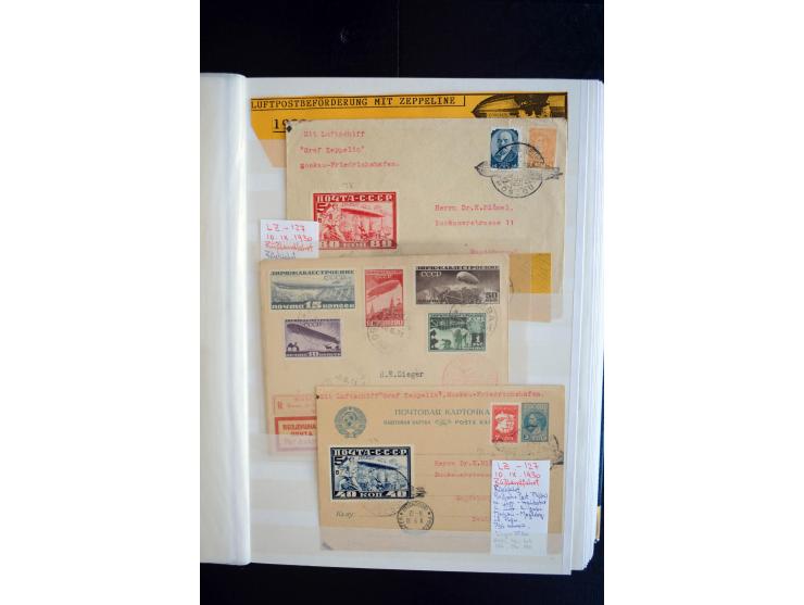 1928/39, reichhaltige Sammlung Zeppelinbriefe und -karten, dabei gute Frankaturen, Vertragsstaaten, Südamerikanische Post etc