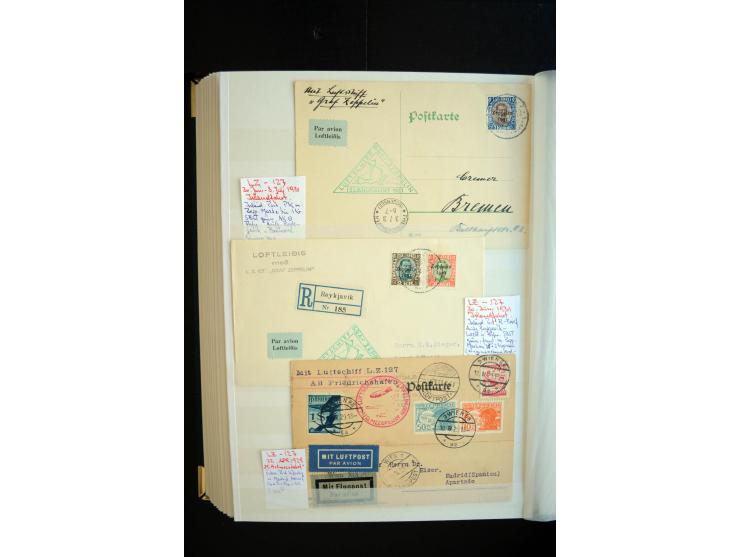 1928/39, reichhaltige Sammlung Zeppelinbriefe und -karten, dabei gute Frankaturen, Vertragsstaaten, Südamerikanische Post etc