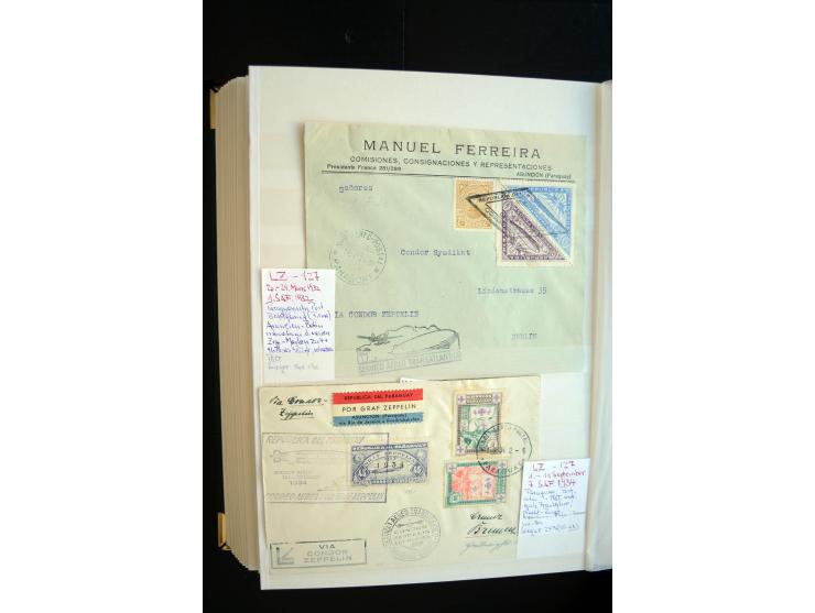 1928/39, reichhaltige Sammlung Zeppelinbriefe und -karten, dabei gute Frankaturen, Vertragsstaaten, Südamerikanische Post etc