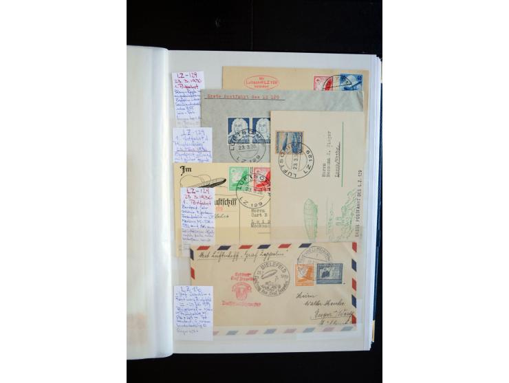 1928/39, reichhaltige Sammlung Zeppelinbriefe und -karten, dabei gute Frankaturen, Vertragsstaaten, Südamerikanische Post etc