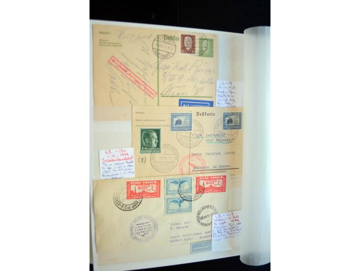 1928/39, reichhaltige Sammlung Zeppelinbriefe und -karten, dabei gute Frankaturen, Vertragsstaaten, Südamerikanische Post etc