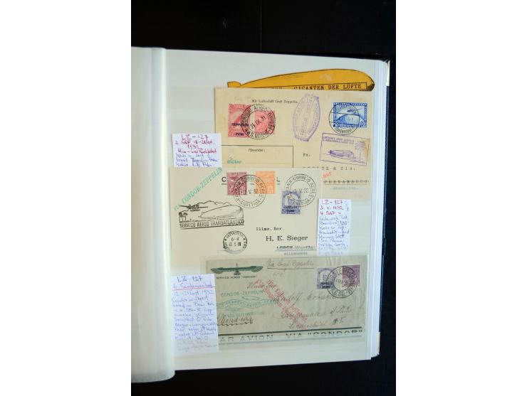 1928/39, reichhaltige Sammlung Zeppelinbriefe und -karten, dabei gute Frankaturen, Vertragsstaaten, Südamerikanische Post etc