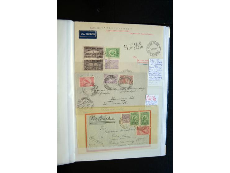1928/39, reichhaltige Sammlung Zeppelinbriefe und -karten, dabei gute Frankaturen, Vertragsstaaten, Südamerikanische Post etc