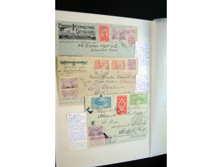 1928/39, reichhaltige Sammlung Zeppelinbriefe und -karten, dabei gute Frankaturen, Vertragsstaaten, Südamerikanische Post etc